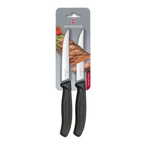 Cuchillos para carne Swiss Classic color negro, en blister. Hoja 12 cm. Victorinox