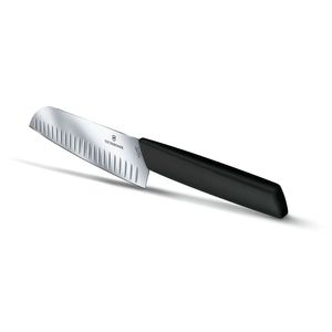 Cuchillo Santoku Swiss Modern color negro. Hoja 17 cm. Victorinox