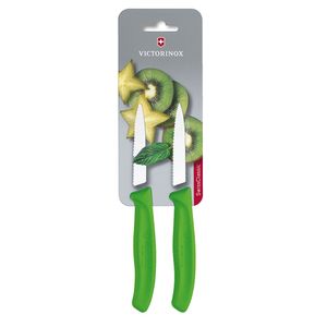 Cuchillos para verdura Swiss Classic color verde, en blister. Hoja 8 cm. Victorinox