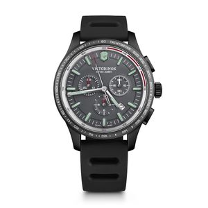 Reloj Alliance Sport Chronograph correa de caucho negro, dial gris, Victorinox