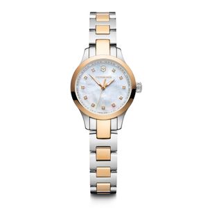 Reloj Alliance XS correa de acero inoxidable bicolor, dial blanco con cristales Swarovski, Victorinox