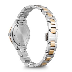 Reloj Alliance XS correa de acero inoxidable bicolor, dial blanco con cristales Swarovski, Victorinox
