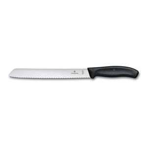 Cuchillo para pan Swiss Classic color negro. Hoja 21 cm. Victorinox