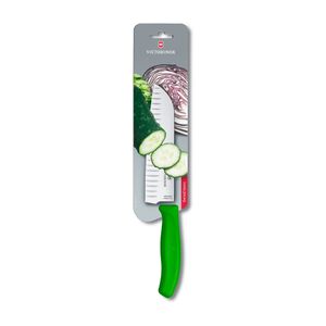Cuchillo Santoku Swiss Classic color verde, en blister. Hoja 17 cm. Victorinox