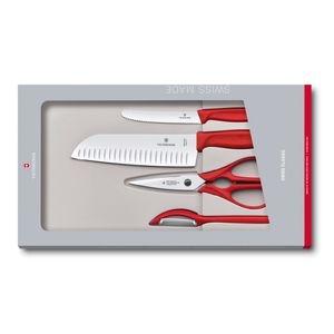 Set de cuchillos Swiss Classic, 4 piezas, color rojo, Victorinox