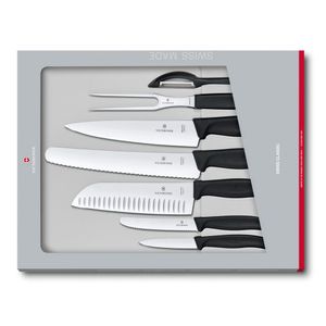Set de cuchillos Swiss Classic, 7 piezas, color negro, Victorinox