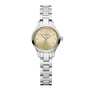 Reloj Alliance XS correa de acero inoxidable, dial dorado con cristales Swarovski, Victorinox