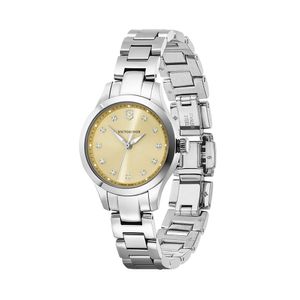 Reloj Alliance XS correa de acero inoxidable, dial dorado con cristales Swarovski, Victorinox