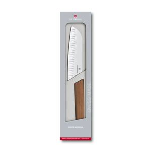 Cuchillo Santoku Swiss Modern de madera. Hoja 17 cm. Victorinox