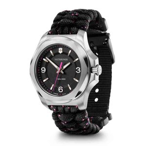 Reloj I.N.O.X. V correa de paracord negro, dial negro, caja color acero, Victorinox