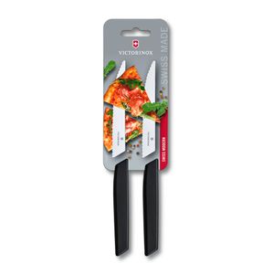 Set de cuchillos para bistec Swiss Modern, 2 piezas, color negro. Hoja 12 cm. Victorinox