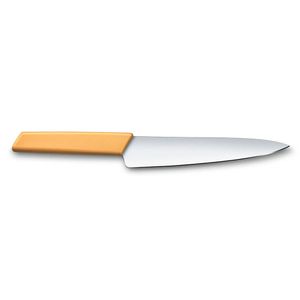 Cuchillo para trinchar Swiss Modern color miel. Hoja 19 cm. Victorinox