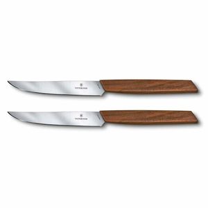 Set de cuchillos para bistec Swiss Modern, 2 piezas de madera. Hoja 12 cm. Victorinox