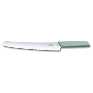 Cuchillo para pan Swiss Modern color aqua. Hoja 26 cm. Victorinox