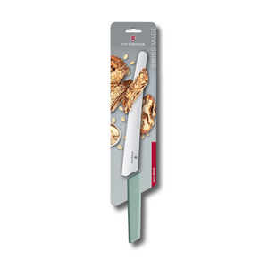 Cuchillo para pan Swiss Modern color aqua. Hoja 26 cm. Victorinox