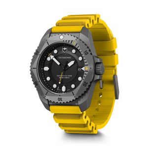 Reloj Dive Pro, correa de caucho color amarillo, dial color negro, Victorinox